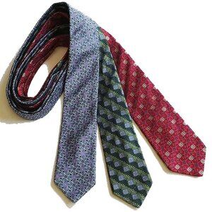 3 Ike Behar Silk Ties 59" 65" Floral Motif